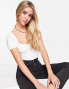 Asos Design Hourglass Milkmaid Top With Scarf Hem In White