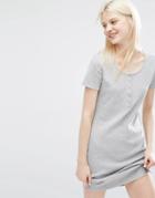 Monki Button Up Dress - Gray