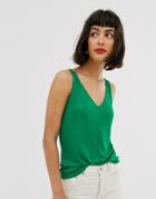 & Other Stories V-neck Tank Top In Green
