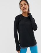 Asos 4505 Long Sleeve Top With Mesh Back - Black