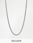 Reclaimed Vintage Silver Curb Chain Necklace 7mm - Silver