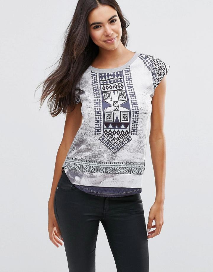 Vero Moda Nat Short Sleeve Embroidered Top - Snow White
