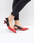 Stradivarius Tie Back Kitten Heel Court Shoe - Multi