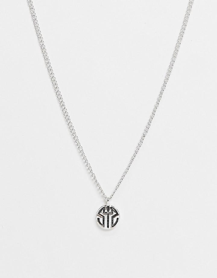Status Syndicate Cutout Disc Necklace-silver