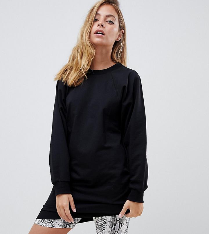 Asos Design Petite Exposed Seam Sweat Dress - Green