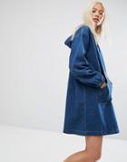 Noisy May Hoodie Dress - Blue