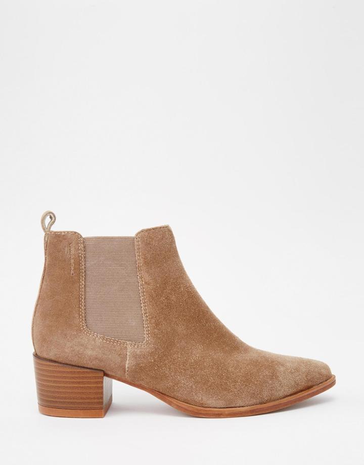 Vagabond Emira Beige Suede Ankle Boots - Beige