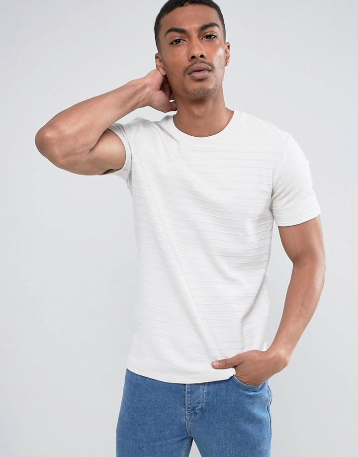 Jack & Jones Raised Textured T-shirt - Cream