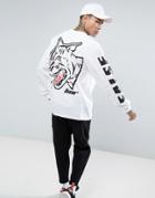 Hnr Ldn False Back Print Long Sleeve Top - White