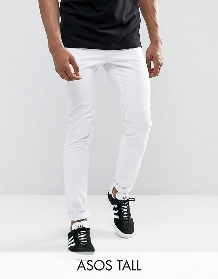 Asos Tall Skinny Chinos In White - White
