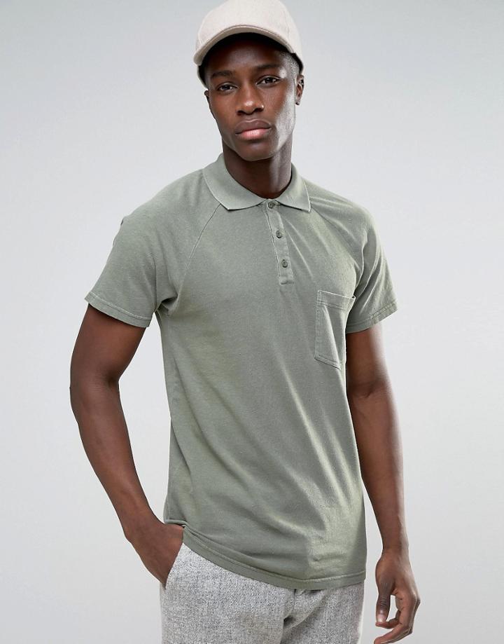 Weekday Rigel Polo T-shirt - Green