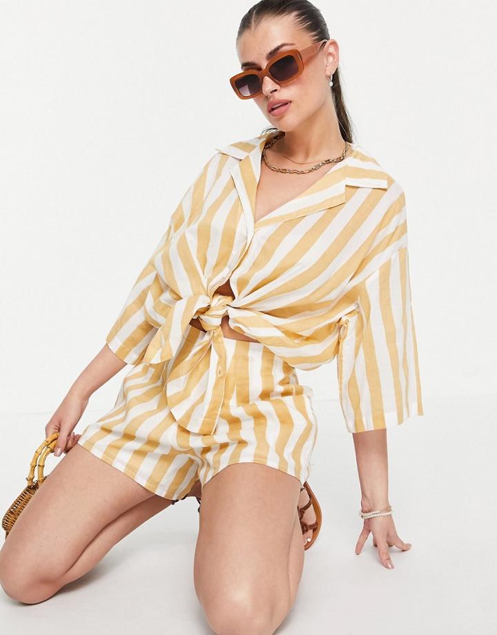 Zulu & Zephyr High Waist Short Set In Stripe-multi