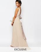 Tfnc Wedding Sateen Bow Back Maxi Dress - Pink