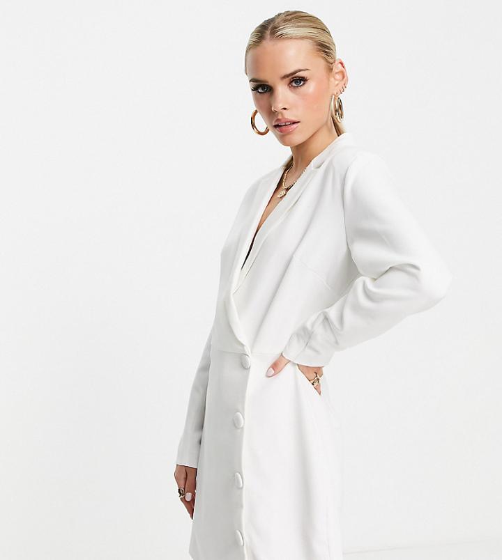 Club L London Petite Blazer Dress In Cream-white
