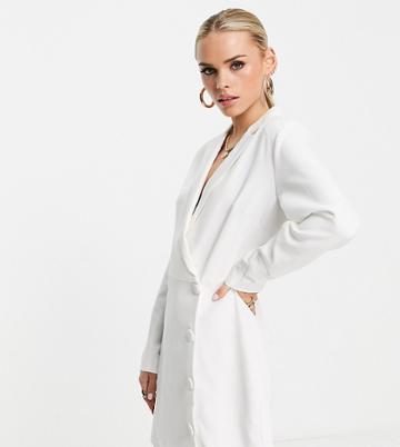 Club L London Petite Blazer Dress In Cream-white