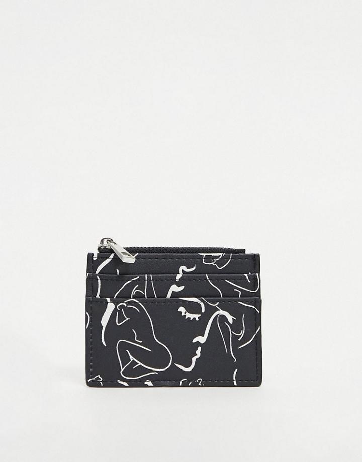 Asos Design Cardholder In Abstract Body Print-multi