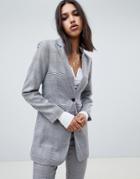 Na-kd Two-piece Tailord Check Blazer In Gray - Gray