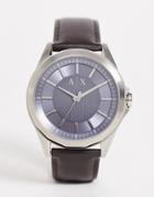 Armani Exchange Mens Leather Watch In Brown