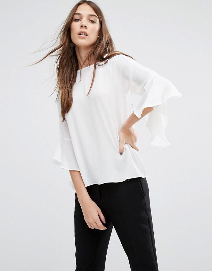 Brave Soul Angel Sleeve Top - Cream