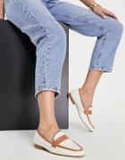 Asos Design Megan Woven Flat Loafers In Natural/tan-neutral