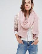 Pieces Ribbed Oversized Blanket Scarf - Pink