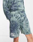 Gilly Hicks Tie Dye Print Cozy Lounge Sweat Shorts In Green