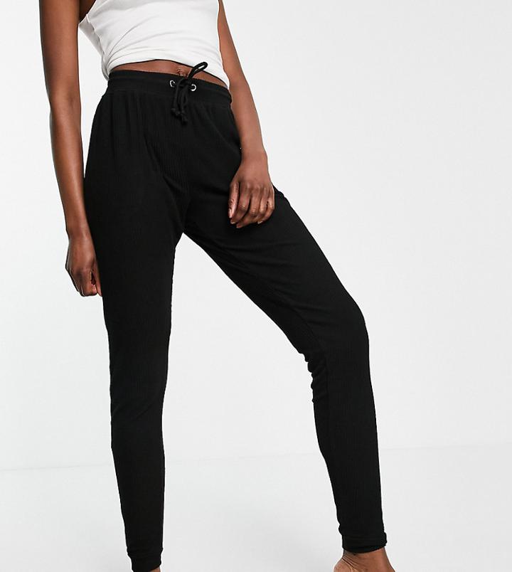 Asos Design Tall Mix & Match Lounge Super Soft Rib Sweatpants In Black