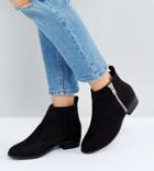 Truffle Collection Wide Fit Side Zip Low Boots - Black