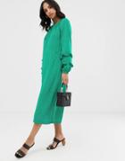 Vila Volume Floaty Maxi Dress-green