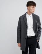 Esprit Smart Wool Overcoat In Gray Marl - Gray