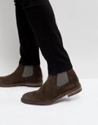 Steve Madden Teller Suede Chelsea Boots In Brown - Brown