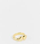 Asos Design 14k Gold Plated Ring In Double Heart Design