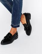 Pieces Dea Tassle Leather Loafers - Black