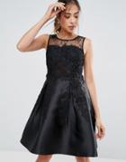 Amy Lynn Prom Dress With Lace Detail - Black