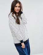 Asos Sweatshirt In Stripe Print - Multi