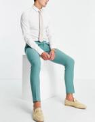 Asos Design Super Skinny Suit Pants In Sage Green