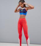 Asos 4505 Tall Premium Training Legging With Mesh Panel And Zip Detail-red