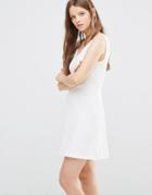Jdy Skater Dress In White - Cloud Dancer