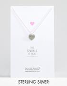 Dogeared Sterling Silver 'unicorns' Engraved Heart Reminder Necklace -