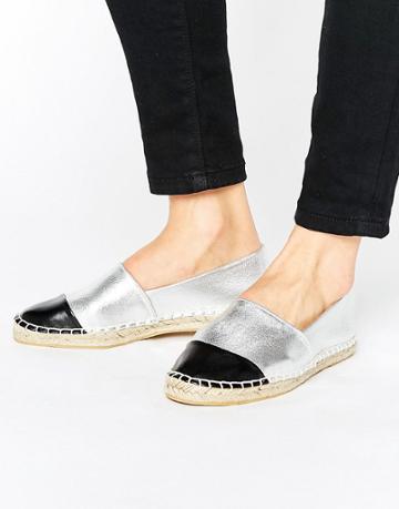 London Rebel Flat Espadrille - Silver