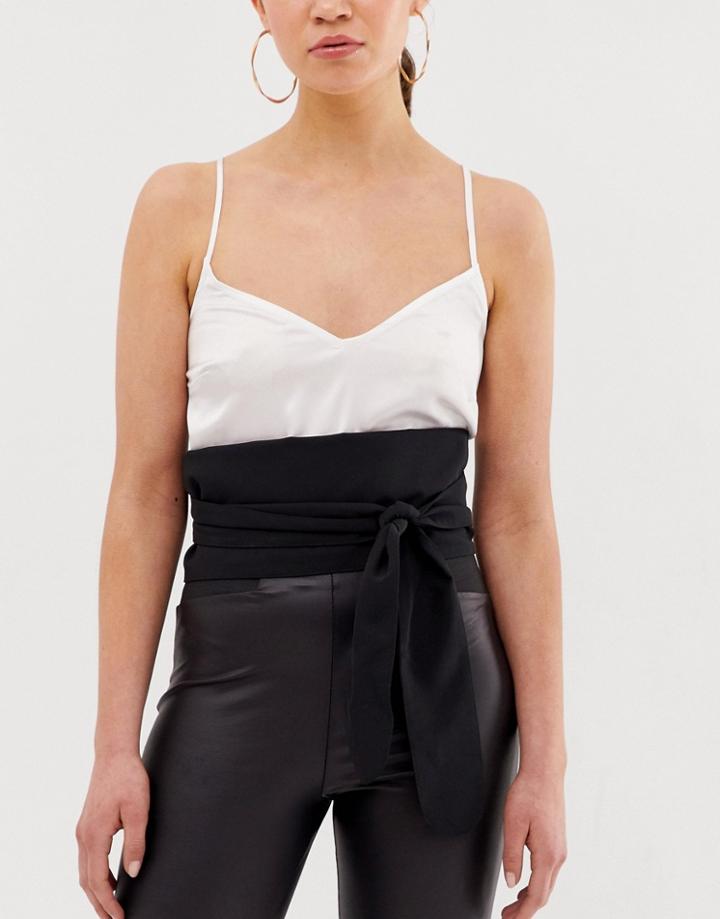 Asos Design Black Fabric Obi Belt - Black