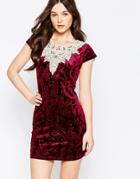 Jasmine Velvet Dress With Crochet Top - Purple