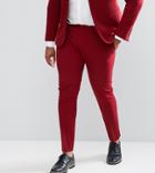 Asos Plus Super Skinny Suit Pants In Red - Red
