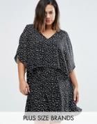 Koko Plus Overlay Dress With Cold Shoulder - Black