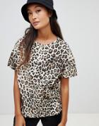 Pull & Bear Leopard T-shirt In Multi - Multi