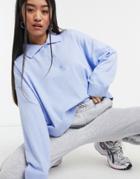 Weekday Monique Sweater With Collar In Light Blue-blues