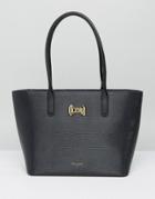 Ted Baker Curved Bow Small Zip Shopper Bag - Black