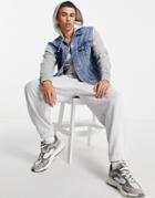Levi's Hybrid Sweats Hood & Sleeve Denim Trucker Jacket In Gray-grey