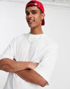 Only & Sons Cotton Oversize Half Sleeve T-shirt In White - White