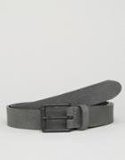 Jack & Jones Belt In Leather - Gray